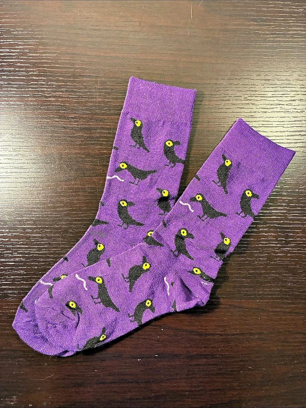 Purple Bird Pattern Socks NWT